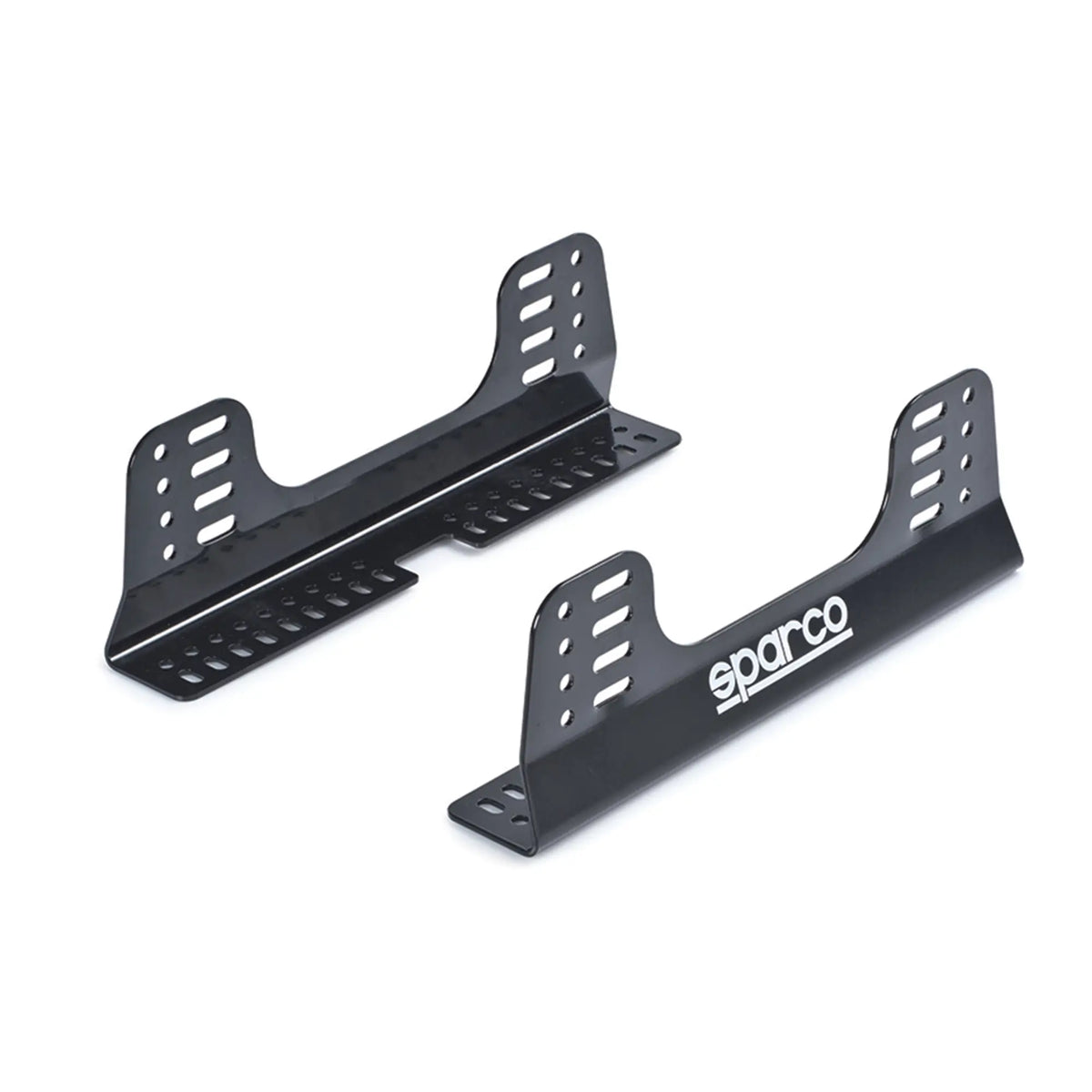 Sparco 004902 black steel side mounts with multiple adjustment slots