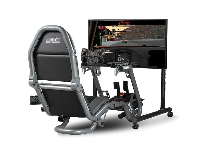 Next Level Racing® Round Tube Freestanding Single Monitor Stand (Up to 65”) - Sim Race Webshop B.V. Monitor Stand  Next Level Racing