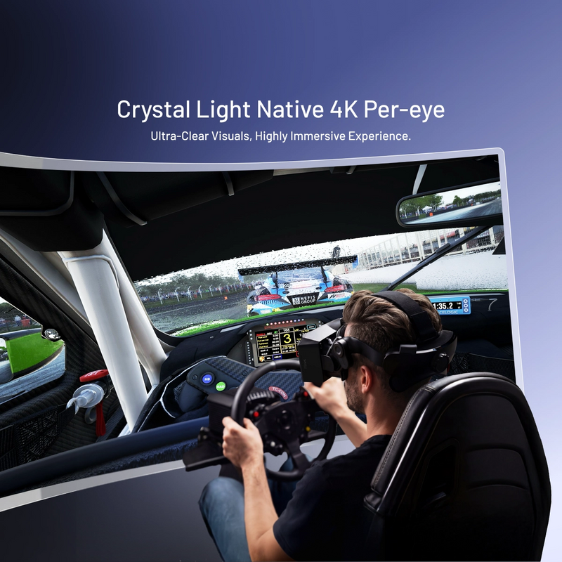 Pimax Crystal Light used in a sim racing cockpit