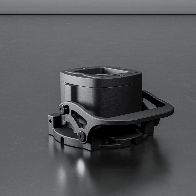 Sim-Lab XERO-PLAY V2 base-side quick release rear angled view