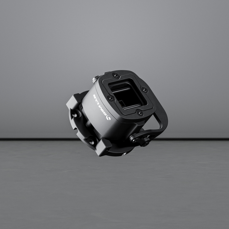 Sim-Lab XERO-PLAY V2 base-side quick release angled view