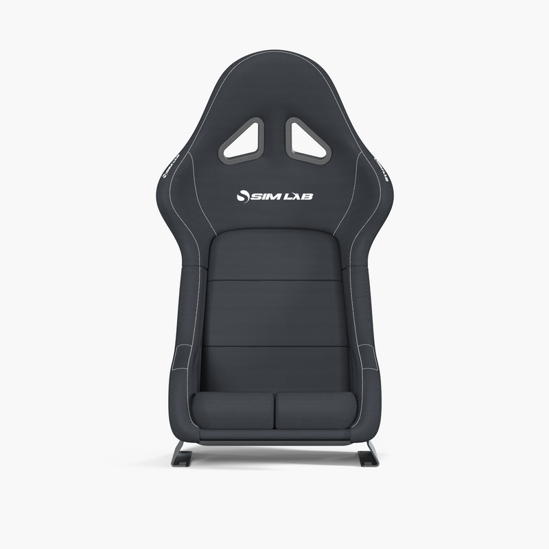 Sim-Lab S1 Sport GT bucket seat Black front view with brackets