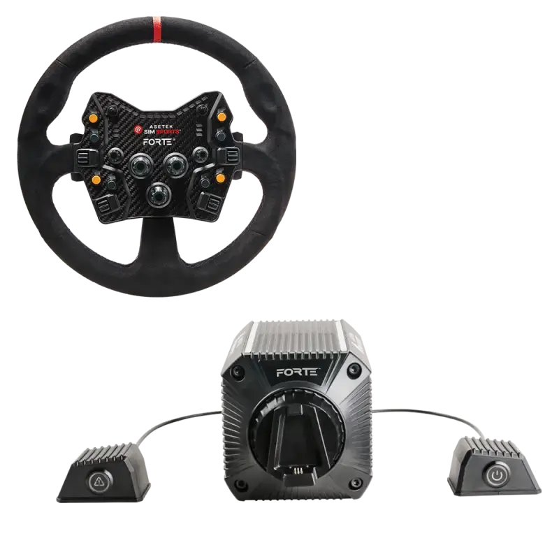 Asetek SimSports Forte 18NM Direct Drive GT Bundle - Alcantara