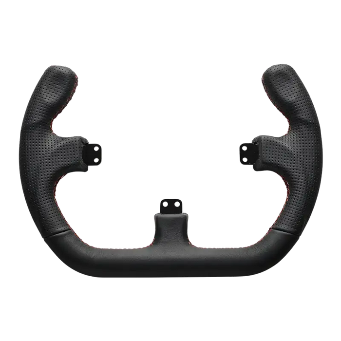ASETEK OPEN D BLACK LEATHER RIM - front view