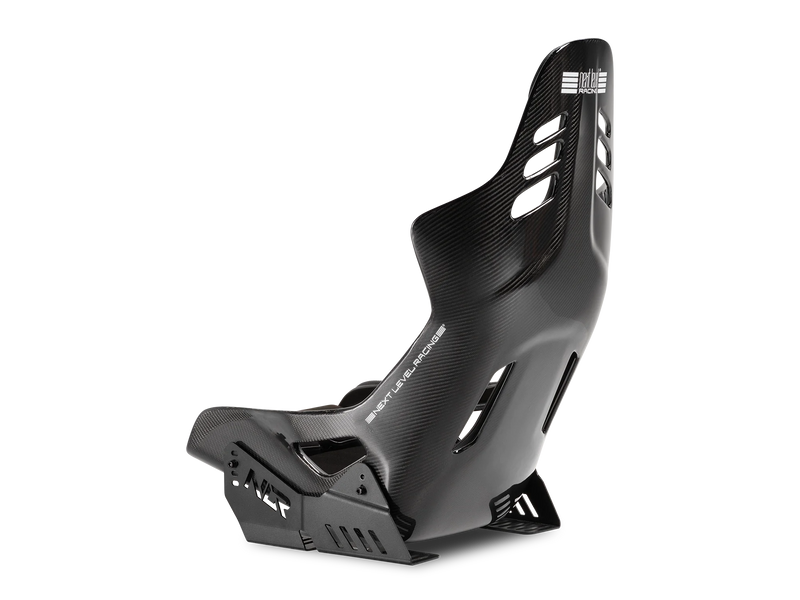 Next Level Racing ES3 Elite Carbon Fiber Sim Racing Seat rear three-quarter view