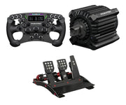 Fanatec ClubSport DD+ 18 Nm, Formula V3 front view and ClubSport Pedals V3