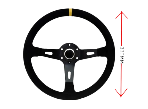 LTEC - 3 SPAAKS 330mm Suede 65mm diep - Steering Wheel