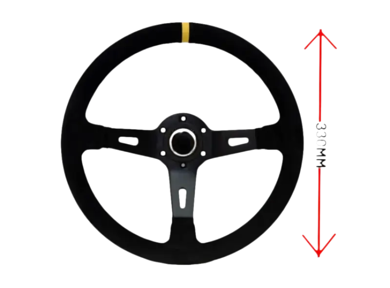 LTEC - 3 SPAAKS 330mm Suede 65mm diep - Steering Wheel