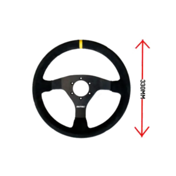 LTEC - 3 spaaks 330MM SUEDE vlak Rally - Steering Rim