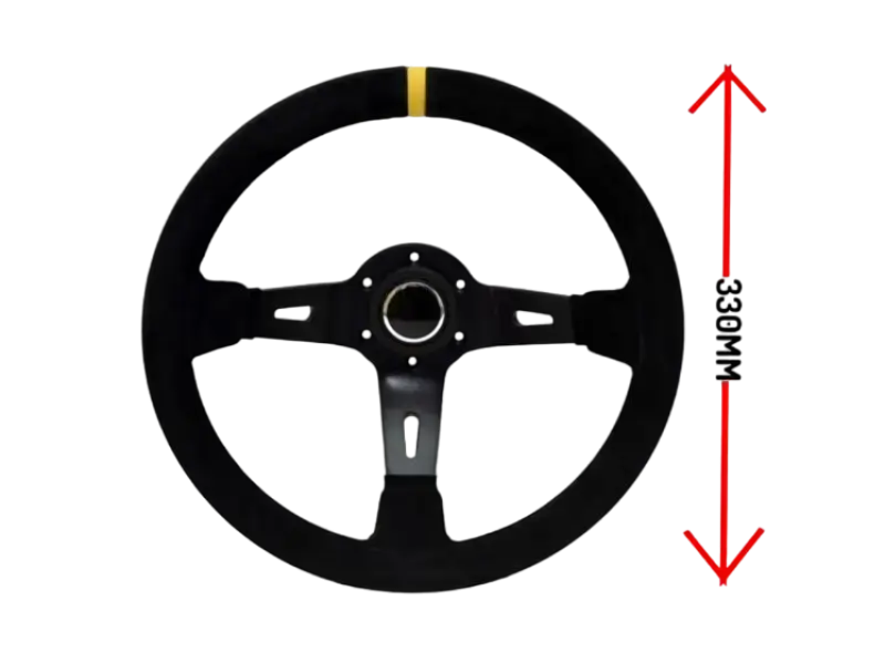Ltec - 3 SPOKE 330MM SUEDE 90MM DEEP - Steering Wheel