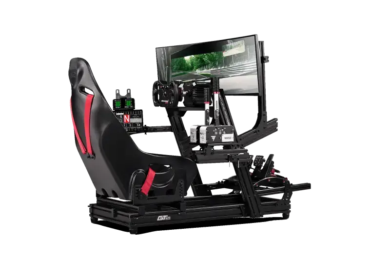 NEXT LEVEL RACING - ELITE DIRECT MONITOR MOUNT – BLACK EDITION - Mounted on a GT Elite