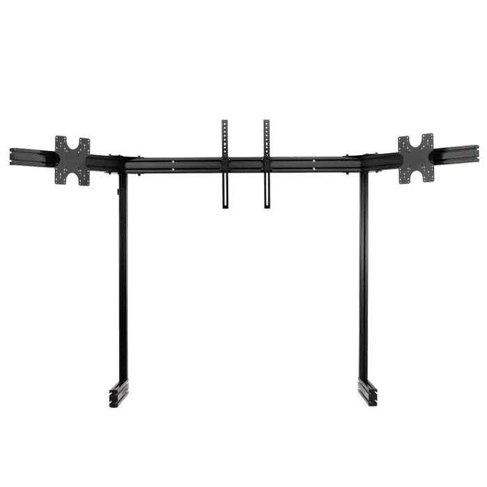 NEXT LEVEL RACING ELITE FREE STANDING TRIPLE MONITOR STAND - BLACK EDITION - Front