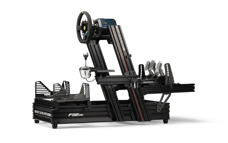 Next Level Racing - F-GT Elite 160 Scuderia Ferrari Edition - back side + Thrustmaster T818 wheel base and Ferrari wheel