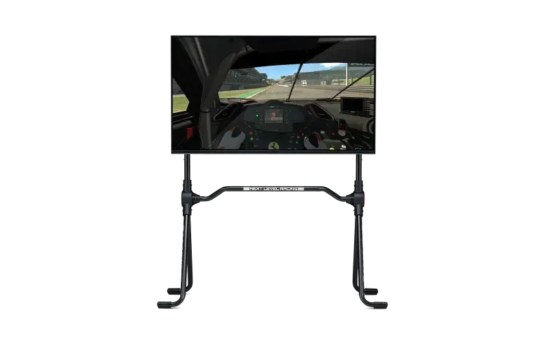 Next Level Racing - Lite Free Standing Monitor Stand - front + TV