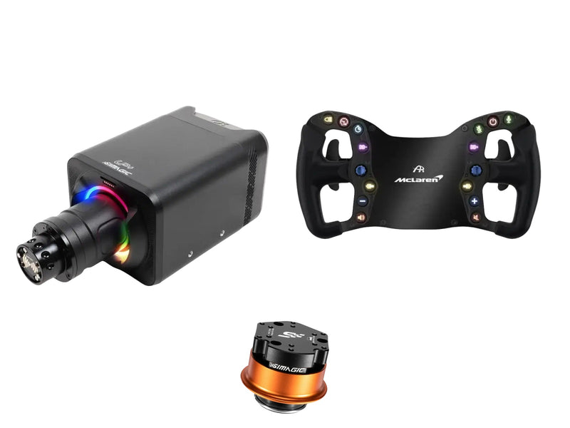Simagic Alpha EVO Sport 9 Nm + Ascher Racing Steering Wheel + QR-A Bundle — Ascher McLaren Artura Sport USB