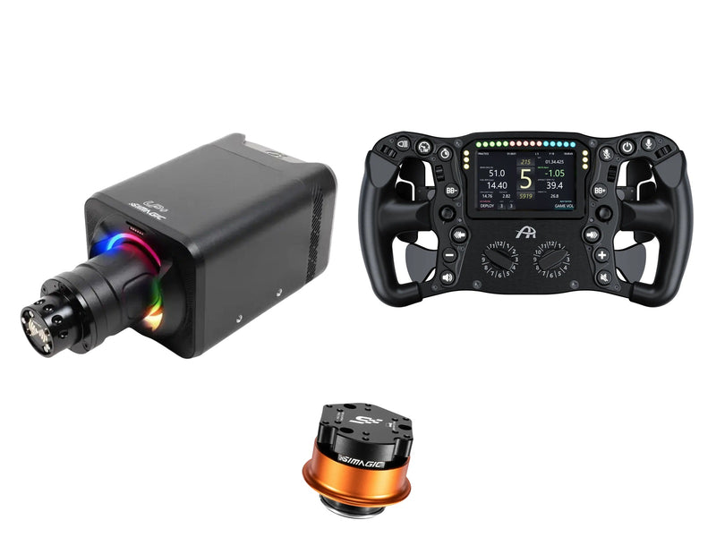 Simagic Alpha EVO Sport 9 Nm + Ascher Racing Steering Wheel + QR-A Bundle — Ascher Racing McLaren Artura Ultimate Black Edition