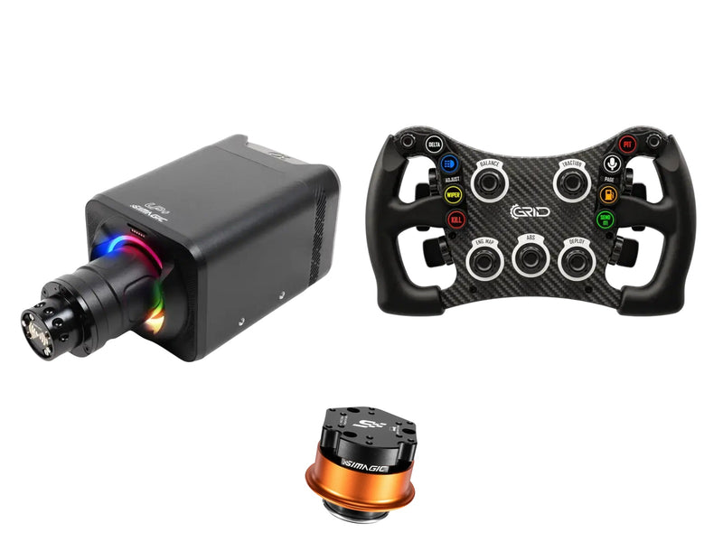 Simagic Alpha EVO Sport 9 Nm + Grid Engineering Steering Wheel + QR-A Bundle — GRID Engineering - MPX V2 Sim Racing Steering Wheel