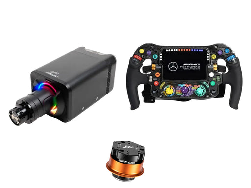 Simagic Alpha EVO 12 Nm + Sim-Lab Steering Wheel + QR-A Bundle — Mercedes-AMG PETRONAS F1 Sim Racing Steering Wheel (2024/2025)