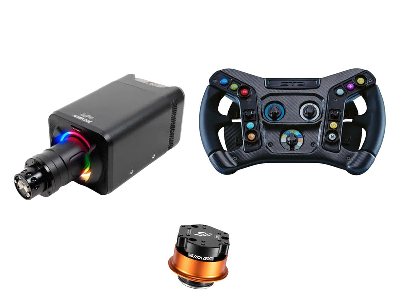Simagic Alpha EVO 12 Nm + VPG Steering Wheel + QR-A Bundle — VPG Sim Mustang GT3 Sim Racing Steering Wheel