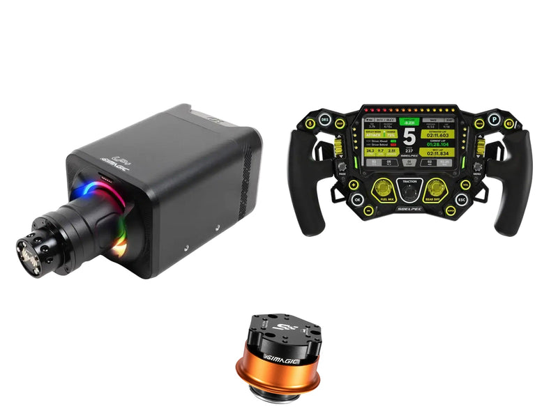 Simagic Alpha EVO Sport 9 Nm + SOELPEC Steering Wheel + QR-A Bundle — SOELPEC - Spectra XR — NEON