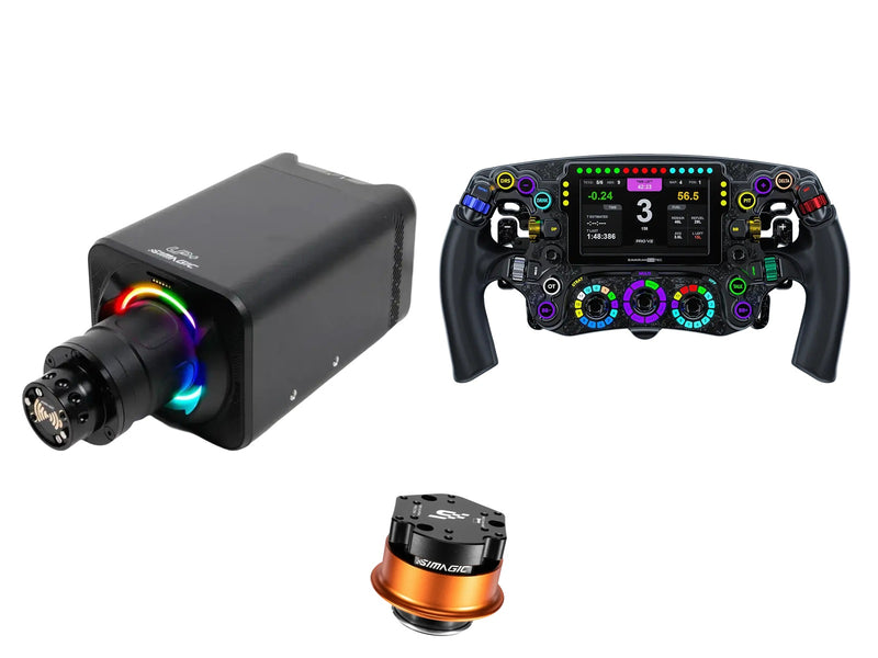 Simagic Alpha EVO Pro 18 Nm + Bavarian Sim Tec Steering Wheel + QR-A Bundle — Bavarian Sim Tec OmegaPRO V2 Formula Steering Wheel