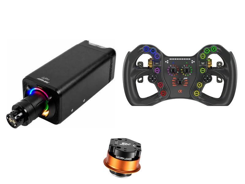 Simagic Alpha EVO Ultra 28 Nm + Bavarian Sim Tec Steering Wheel + QR-A Bundle — Bavarian Sim Tec ALPHA Sim Steering Wheel — Standard (Shifter Only)