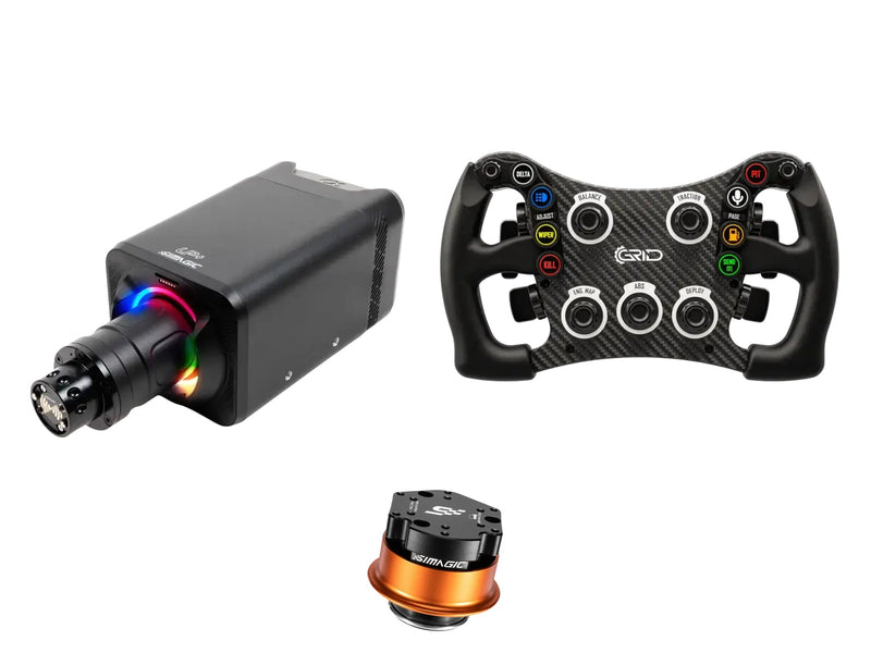 Simagic Alpha EVO 12 Nm + Grid Engineering Steering Wheel + QR-A Bundle — GRID Engineering - MPX V2 Sim Racing Steering Wheel
