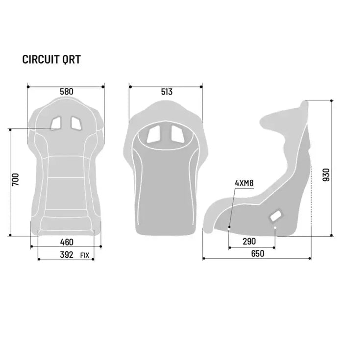 Sparco Circuit I/II QRT Fiberglass - Bucket seat - Black - Bucket seat