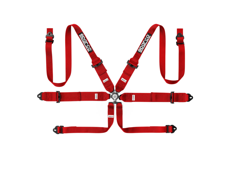 Sparco Competition H-3+2 6-Point FHR Racing Harness – Red – photo 5