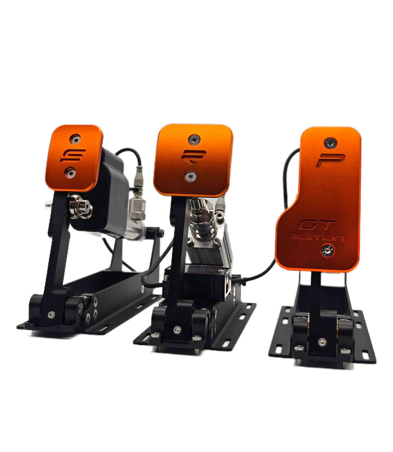 SRP GT-S 3P Black Edition pneumatic sim racing pedals – product view 2